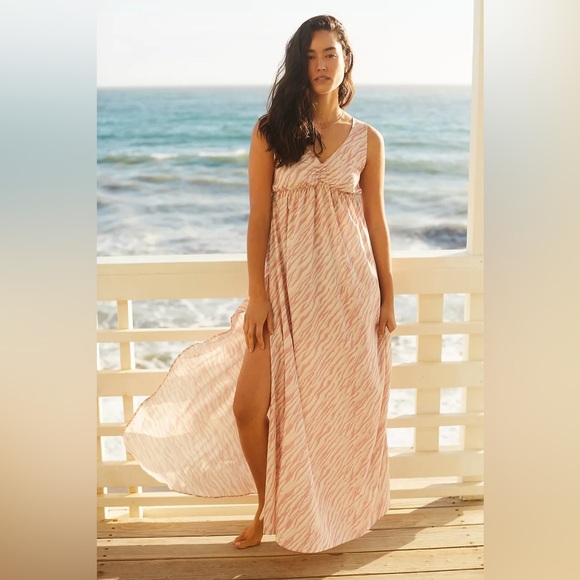 boamar Other - Zebra-Striped Cover-Up Maxi Dress